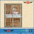 JK-AW9128 de lujo de estilo decorativo puerta de aluminio puerta corredera de cristal